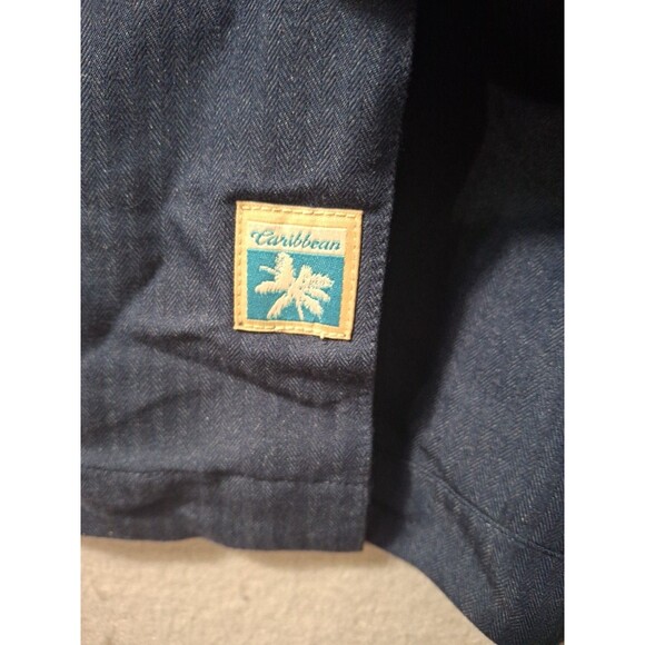 Caribbean Camp Shirt Fly Like an Eagle Shirt Mens XL Blue Pocket Embroidered USA - Picture 5 of 9